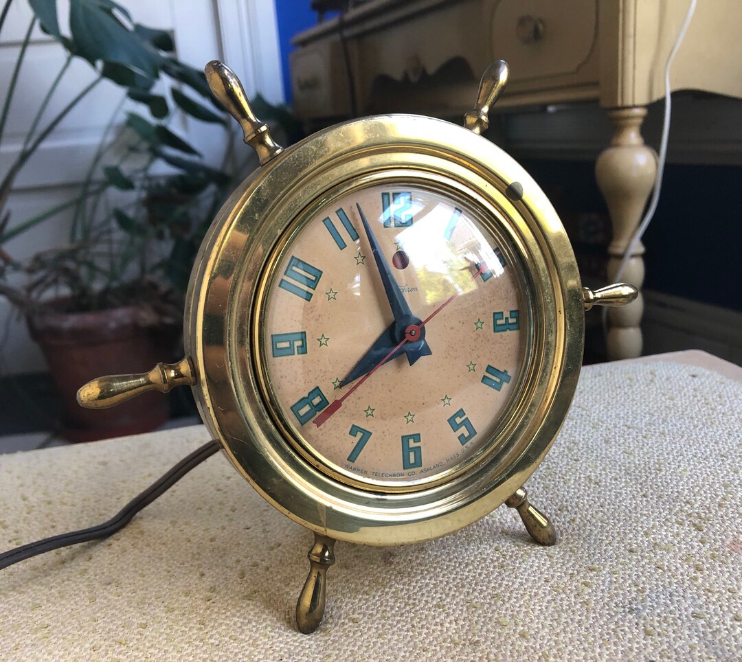 RESTORED Vintage Telechron Clock Ships Wheel Brass New Rotor Etsy