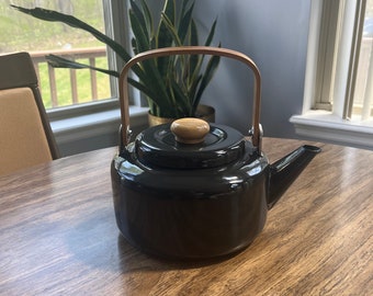 Vintage Danish Tea Kettle Brown Mid Century Modern