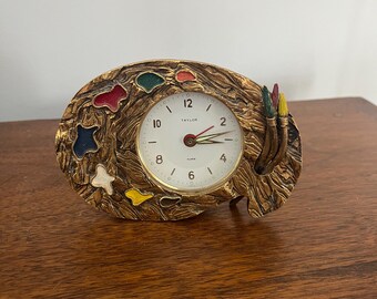 Paint Pallet Alarm Clock Vintage Gold Taylor Artist Clock