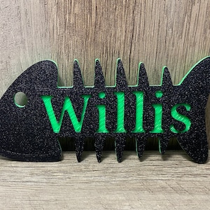 Personalized Fish Bone Name Plate for Soft Carrier or Bag