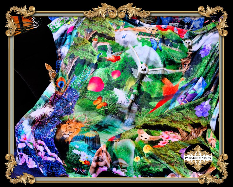 Anthropomorphic Blanket Heaven Throw Blanket Garden of Eden Blanket Cabinet of Curiosities sofa throw blanket