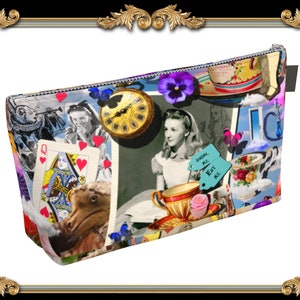 Alice in Wonderland Makeup Bag, Alice in Wonderland Theme Cosmetic Bag, Alice in Wonderland Travel Case