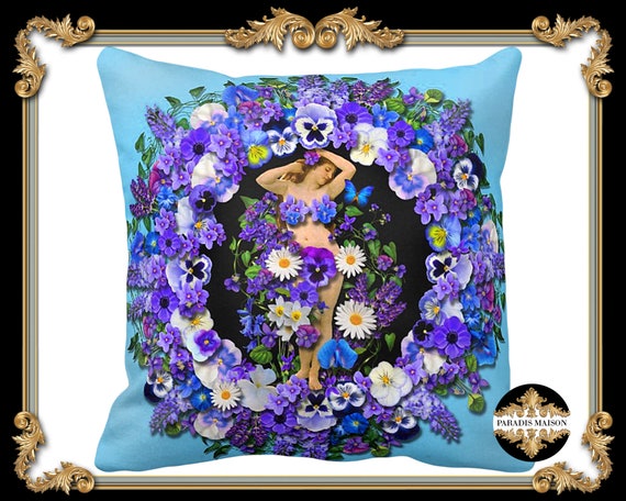 Violet Throw Pillow Violet Flower Pillow Etsy