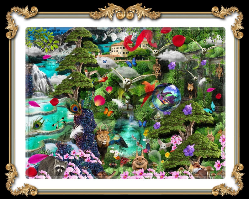 Anthropomorphic Blanket Heaven Throw Blanket Garden of Eden Blanket Cabinet of Curiosities sofa throw blanket