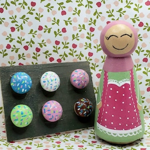 Baker Peg Doll/Muslim Baker/Hijab Chef Baker/Muslim Cook/Peg Doll Chef/Career Dolls/Montessori Toy/Islamic Toy/Muslim Woman Doll/Hijab/Islam