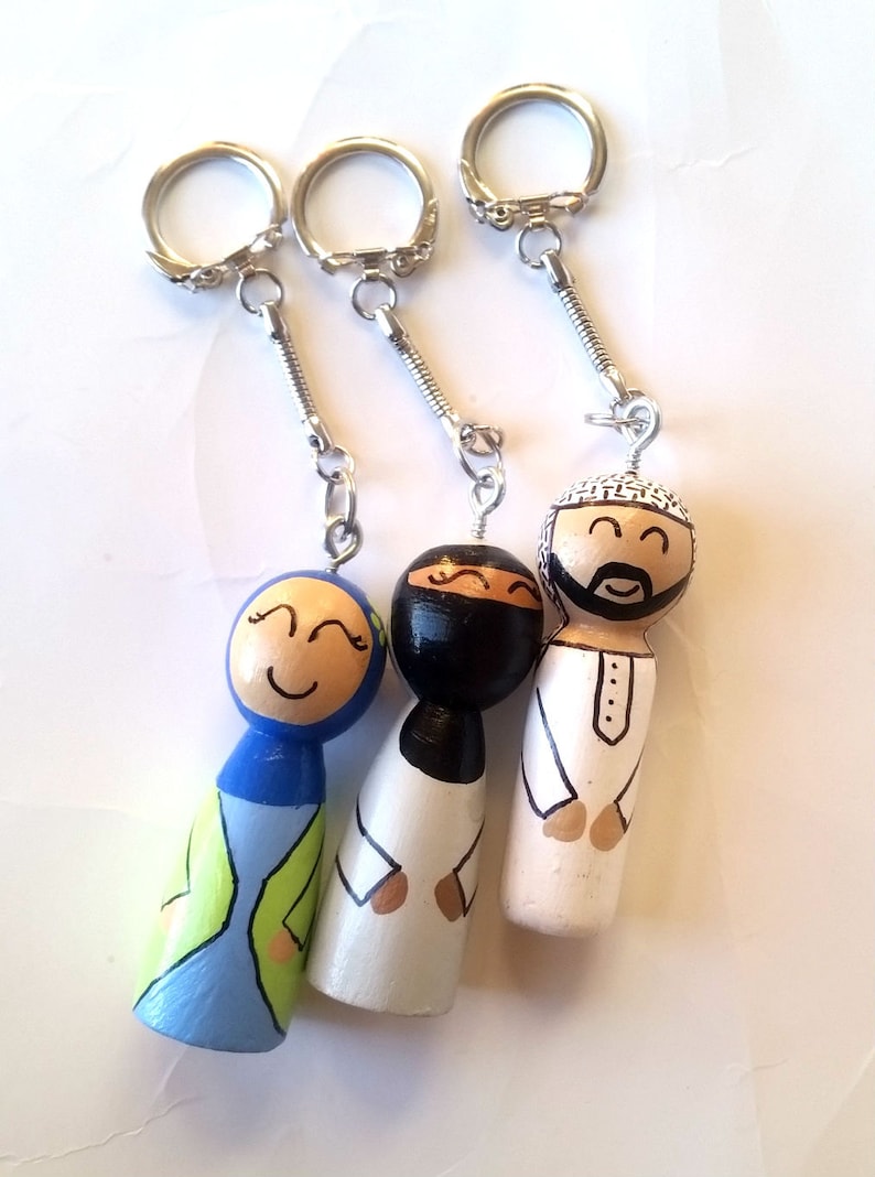 Islamic Keychain/Muslim Doll Keychain/Arabic Palestine Keychain/Zipper Pull/Backpack Charm/Niqab keychain/Zipper charm/Key ring/Key charm image 1