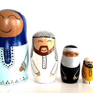 Nesting Dolls/Muslim Nesting Dolls/Arabic Islamic Nesting Dolls/Muslim Dolls/Muslim Babushka/Arabic Islamic Babushka/Wood Dolls/Muslim Toy