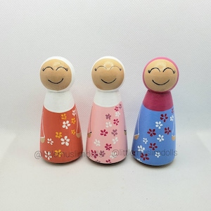 Muslim Peg Doll Wedding Cake Topper Islamic Arabic Hijab Couple