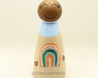 Muslim Peg Doll Abaya Hijab Niqab Arabic Eid Ramadan Rainbow Hippie Muslimah Islam Ramadan