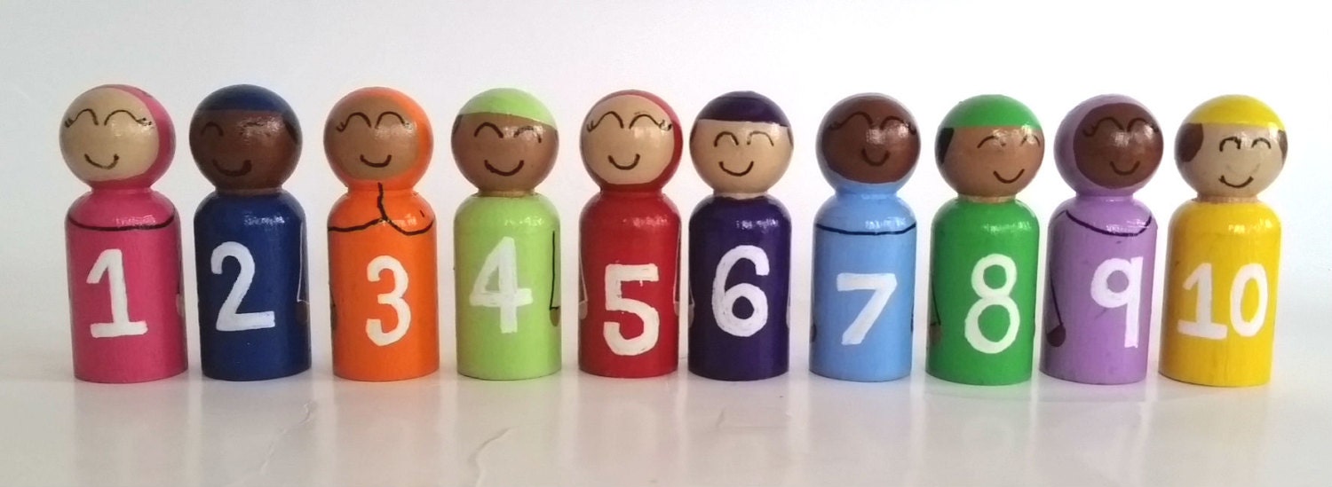 Counting Peg Dolls/math Numbers/numbers Sequence/rainbow Peg/wood Doll ...