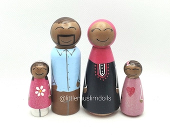 Muslim Peg Doll Family Islamic Arabic Arab Diversity Montessori