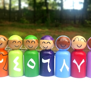 Arabic Counting Dolls/Math Sorting Dolls/Number Sorting/Montessori Math/Arabic Numbers/Arabic Peg/Diverse Dolls/Arab/Waldorf