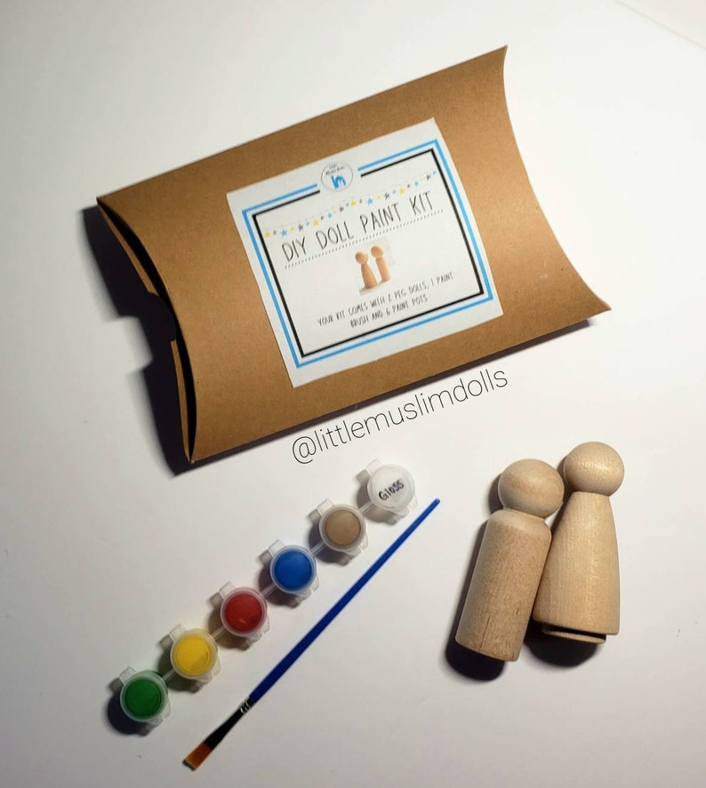 DIY Peg Doll Kit Paint it yourself Do it yourself Peg Doll | Etsy