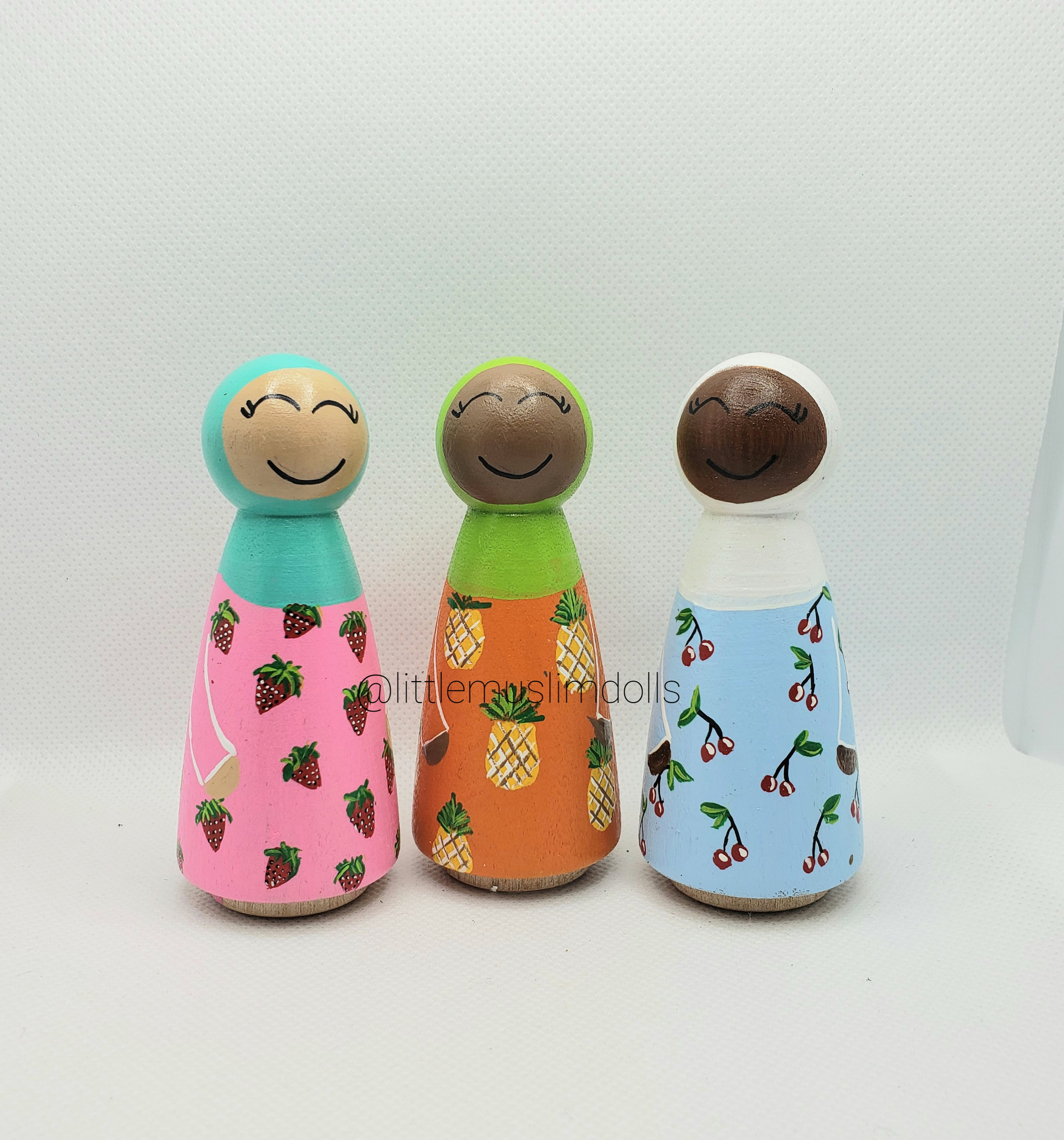 islamisches spielzeug Muslimische Puppen Set von drei Obst / Erdbeerkirsche Ananas Puppe