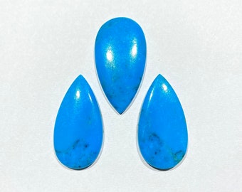 Arizona Turquoise Cabochon Set: Pear Gemstones for Jewelry