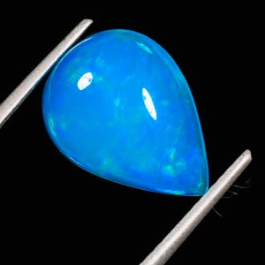 Gorgeous Top Quality Natural Blue Opal 14X10X5MM Pear Shape Cabochon Loose Gemstone For Making Jewelry S-770 Ethiopian Blue Opal Fire Opal