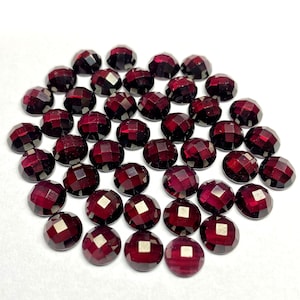 Granada natural 8mm redondo um lado cabochão verificador facetado fundo plano solto pedra preciosa aaa qualidade granada calibrado pedra solta