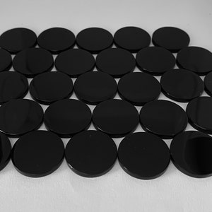 20MM Coin Black Agates Loose Gemstone Black Agate Round 1 Matching Pair Black Agates Cabs For Jewelry Making Agate Cabochon Agate Cabs Stone