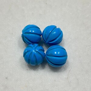 4 Pcs Turquoise 10mm Ball Carving Beads  Turquoise Loose Gemstones Turquoise Beads Turquoise Faceted Beads For Jewelry Making