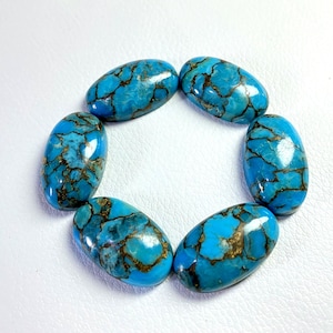 Natural Blue Copper Turquoise 16X8 Oval Cabochon Loose Gemstone Mohave Turquoise Cabochon Loose stone For Jewelry Making Turquoise Cabs
