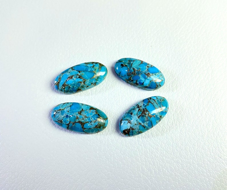 Natural Blue Copper Turquoise Cabochon 25X15 Oval Loose Gemstone Mohave Turquoise Cabochon Loose stone For Jewelry Making Turquoise Cabs