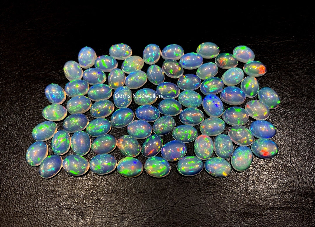 Fire Opals Cabochon Ethiopian Opal 6x8mm Oval Cabochons AAA Quality ...