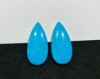 Arizona Turquoise Pear Cabochons: Blue Gemstones for Jewelry Making