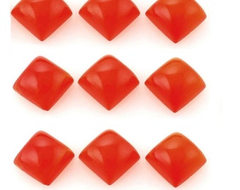 Natural Carnelian Calibrated 4MM to 18MM Square Cabochon AAA Quality Gemstone Orange Carnelian Cabochon Carnelian Loose Gemstone Cabochon