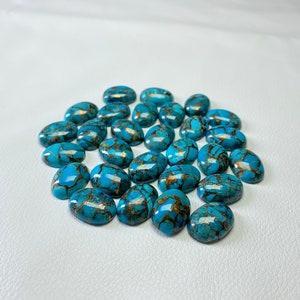 Natural Blue Copper Turquoise 8X10 mm Oval Cabochon Loose Gemstone AB01 Natural Blue Copper Turquoise 8X10 mm Oval Cabochon Loose Gemstone AB01