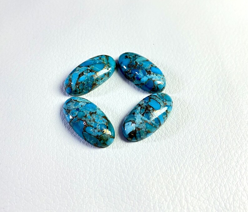 Natural Blue Copper Turquoise Cabochon 25X15 Oval Loose Gemstone Mohave Turquoise Cabochon Loose stone For Jewelry Making Turquoise Cabs