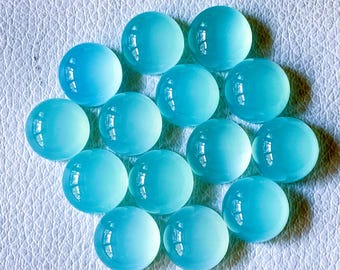 AAA Aqua Chalcedony Cabochon: 2-20MM Round Loose Gemstone