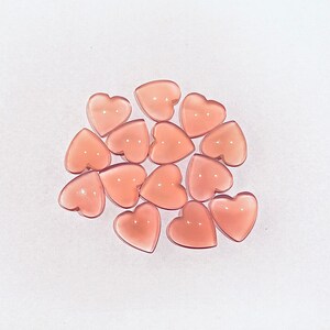 Natural Pink Chalcedony Calibrated Heart Cabochon Handmade Loose Gemstone Pink Chalcedony  Cabs Gemstones Chalcedony Cabochon Semiprecious