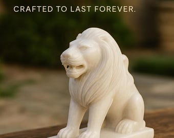 Hand-Carved lion sculpture for garden entrance – 20cm