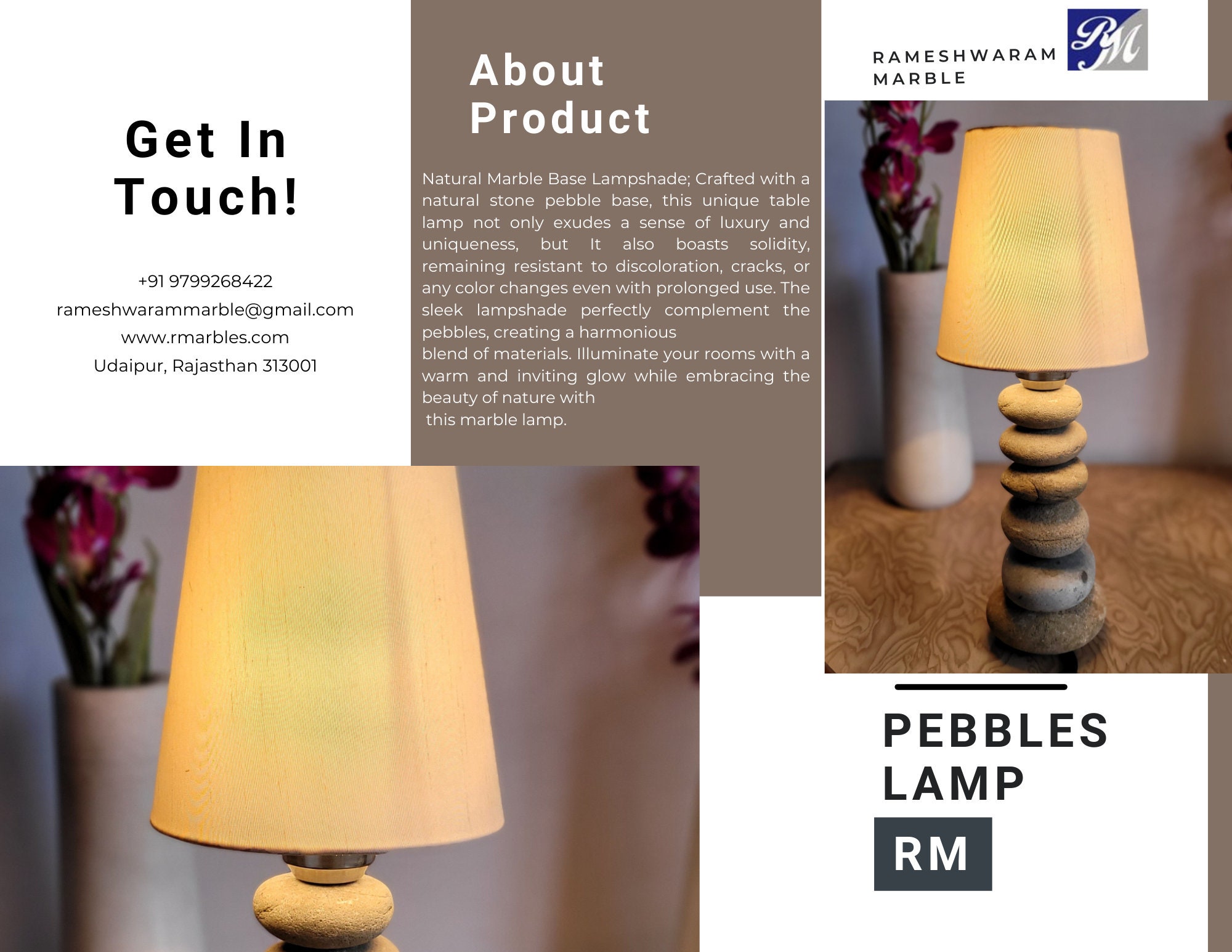 Stone pebble lamps outlet