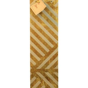 Ecofriendly Geometric ZigZag Tan &quot;Iced Latte&quot; & Gold Sparkle Wine Bag (Set of 3)