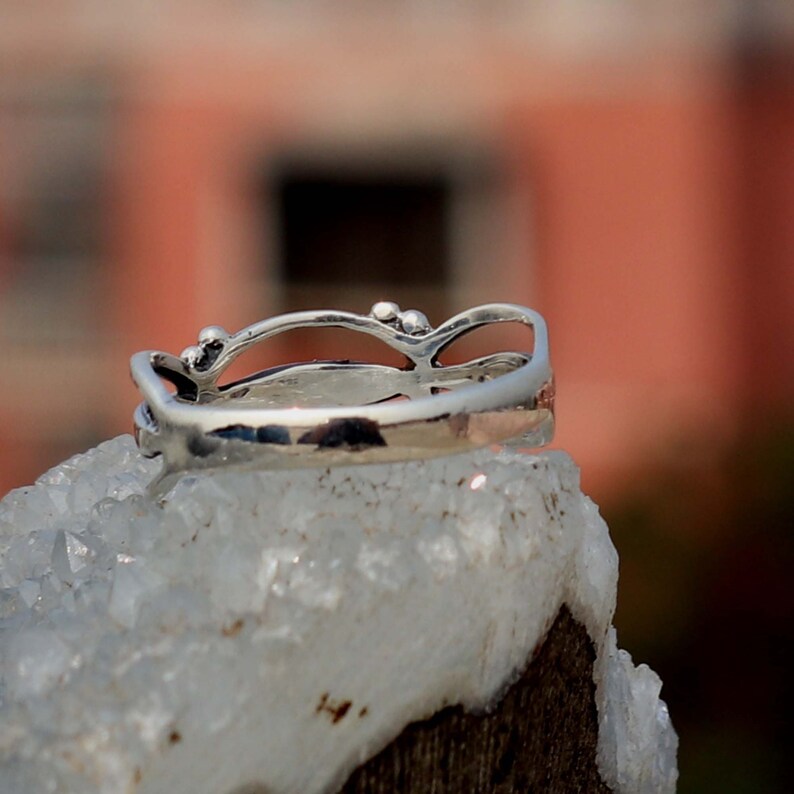 925 Silver Ethnic Ring Princess Ring Handmade Crown Ring Flower Silver Ring Women/'s Jewelry Christmas Ring Silver Ring Size 8