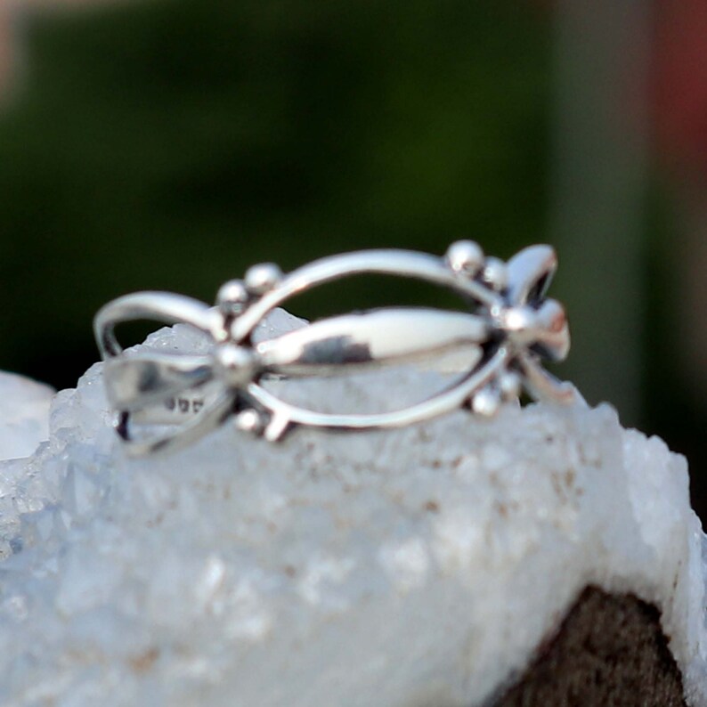 925 Silver Ethnic Ring Princess Ring Handmade Crown Ring Flower Silver Ring Women/'s Jewelry Christmas Ring Silver Ring Size 8