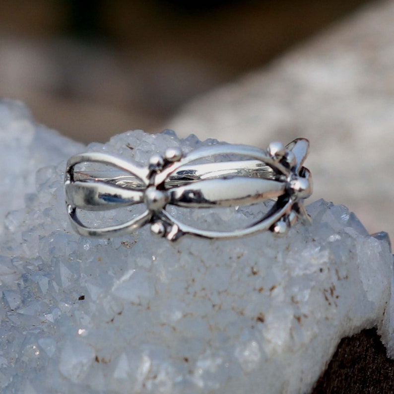 925 Silver Ethnic Ring Princess Ring Handmade Crown Ring Flower Silver Ring Women/'s Jewelry Christmas Ring Silver Ring Size 8