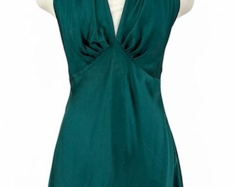 Vintage 90s Victoria Secret Gold Label 100% Silk Halter Dress Medium Coquette