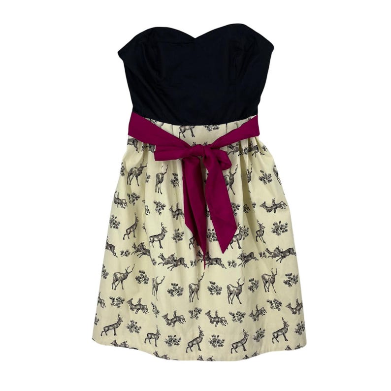Vestido Anthropologie Conifer Herd Talla 10 Sin tirantes Fiesta de boda de verano Postmark imagen 3