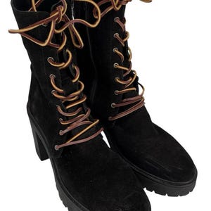 Free People Dylan Bottes mi-mollet pour femmes Taille 8,5 Bikercore en daim à talons épais image 13