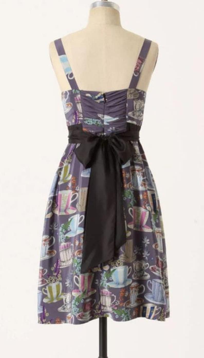Floreat Sugar And Cream 100% Silk Dress Size 6 Anthropologie Coquette Artsy image 1