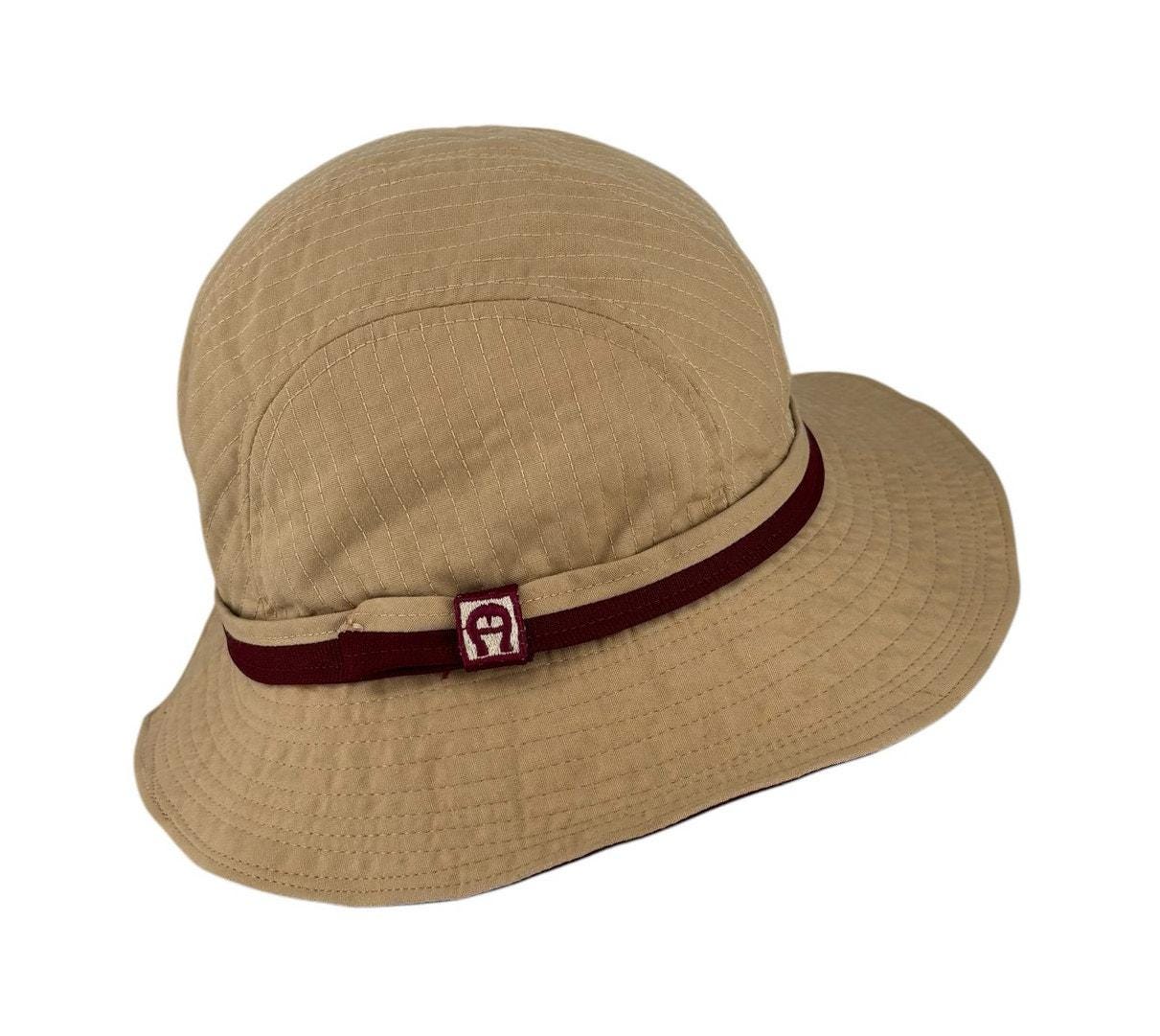 Vintage Etienne Aigner 60s Bucket Hat Union Label USA Tan/Burgundy Sz L Mens USA Vintage 60 main image 3
