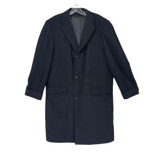 Vintage 50&#39;s Royal Hall Mens Wool Overcoat Gray Tweed Plaid United Garment Work