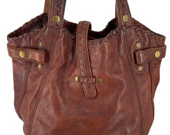 Lucky Brand Italian Leather Hobo Back Slouchy Shoulder Purse Satchel