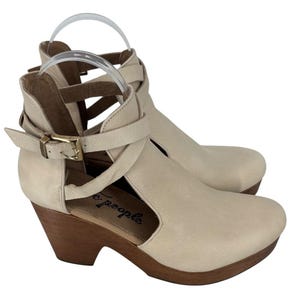 Free People Cedar Clog Blush Antique Leather Size 8.5 Boho Heels image 4