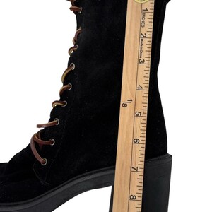 Free People Dylan Bottes mi-mollet pour femmes Taille 8,5 Bikercore en daim à talons épais image 9