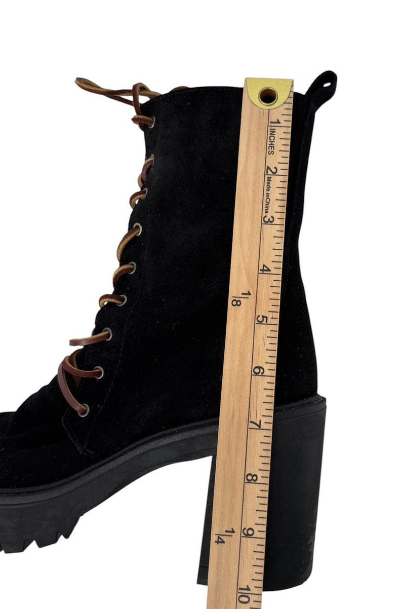 Free People Dylan Bottes mi-mollet pour femmes Taille 8,5 Bikercore en daim à talons épais image 9