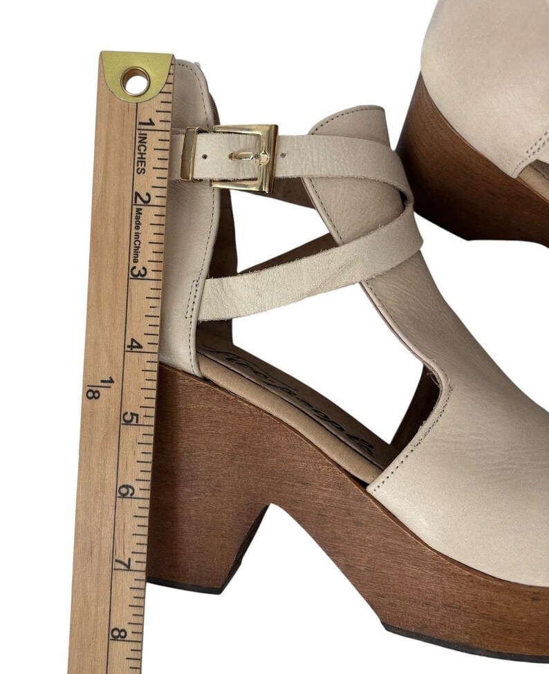 Free People Cedar Clog Blush Antique Leather Size 8.5 Boho Heels image 13