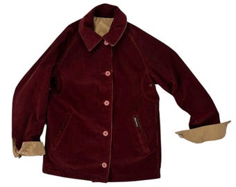 Kurtka sztruksowa damska Vintage William Barry, dwustronna, rozmiar M, Barn Farmcore